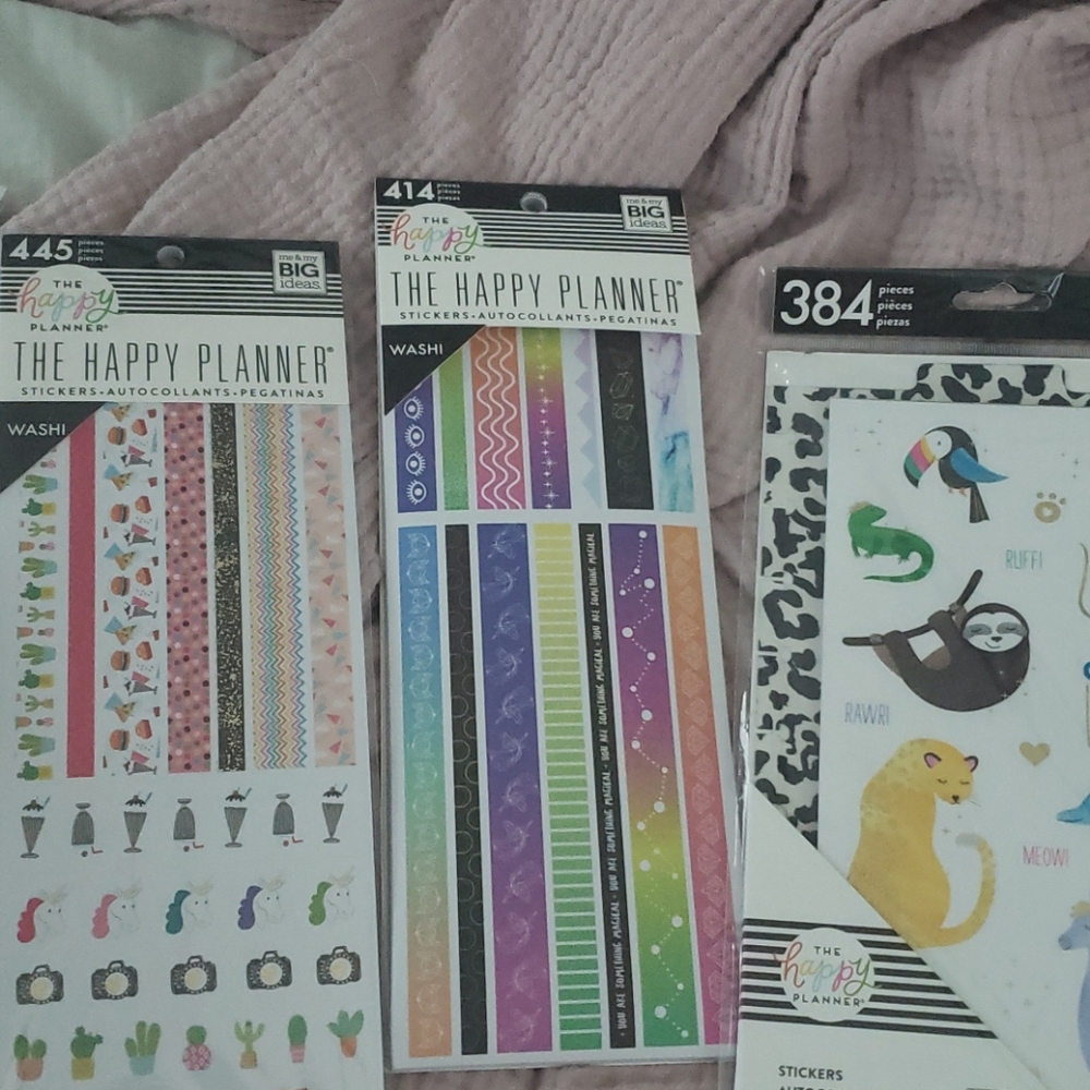 The happy planner washi stickers and animal sticke
